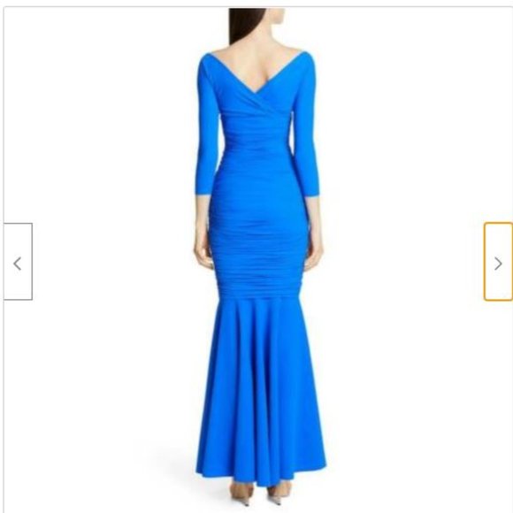 CHIARA BONI Zurlita Mermaid Ruched Gown Royal Blue - Picture 2 of 9